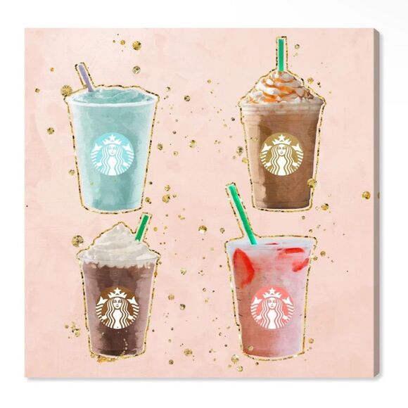 Starbucks Coffee Cups Canvas Wall Art - Picture 1 of 4